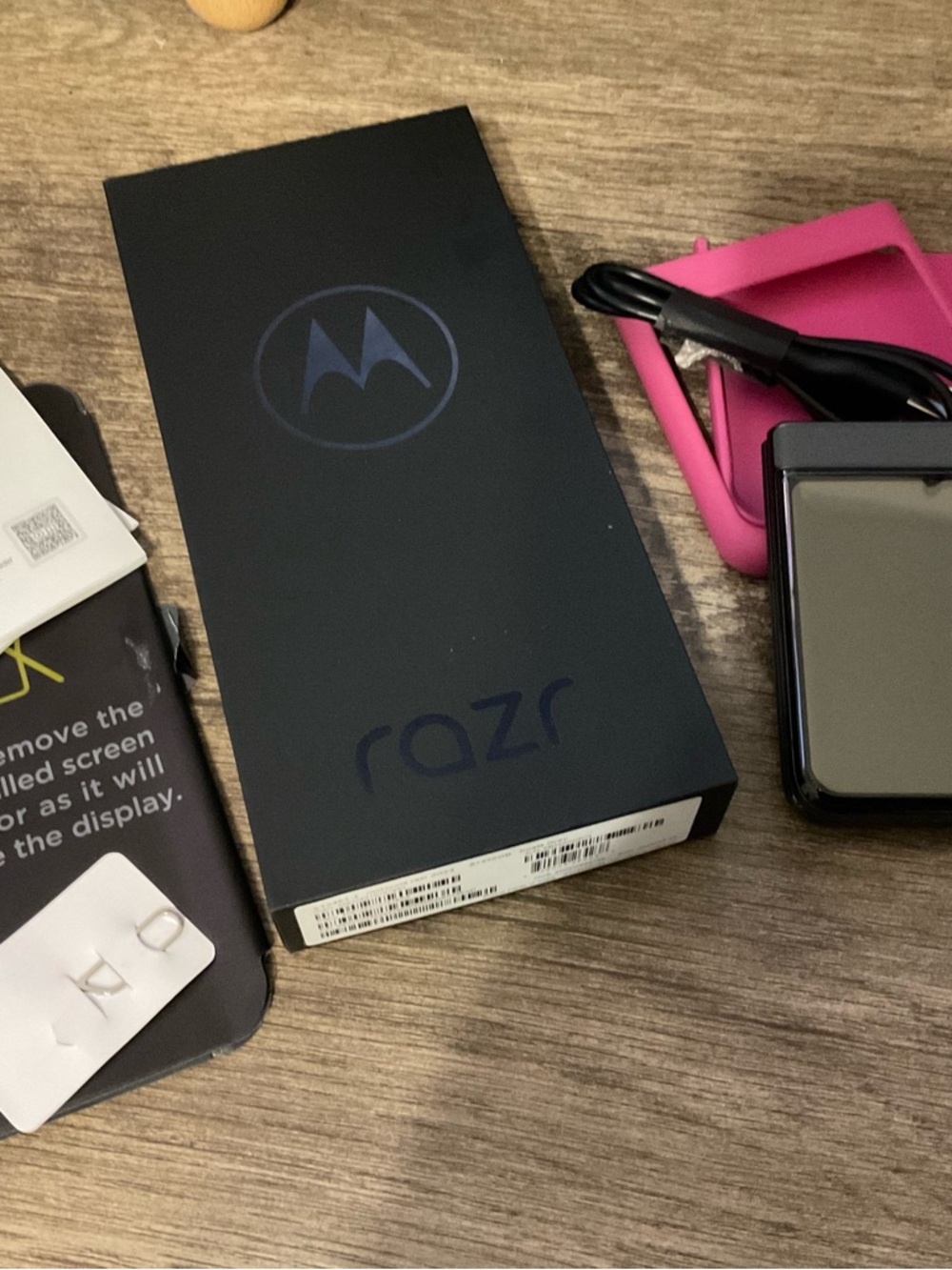 Motorola razr 2024 Foldable Phone in Koala Gray with Black Accents